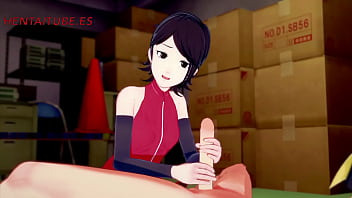 Hentai - Sarada Jerkoff, chupa, titjoob y es follada por