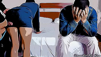 Joven Esposa es Follada por el Jefe de su Marido al Frente de el y Lo Disfruta Netorare Parte 1 - Cartoon