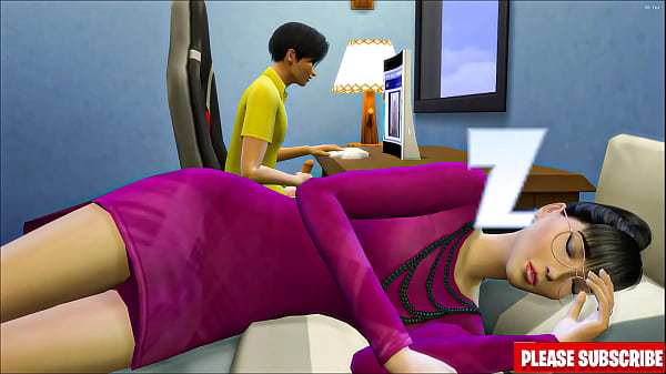 Madrastra asi&aacute;tica follando despu&eacute;s de ver pel&iacute;culas porno